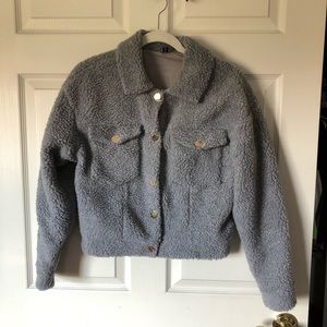 Grey faux fur jacket